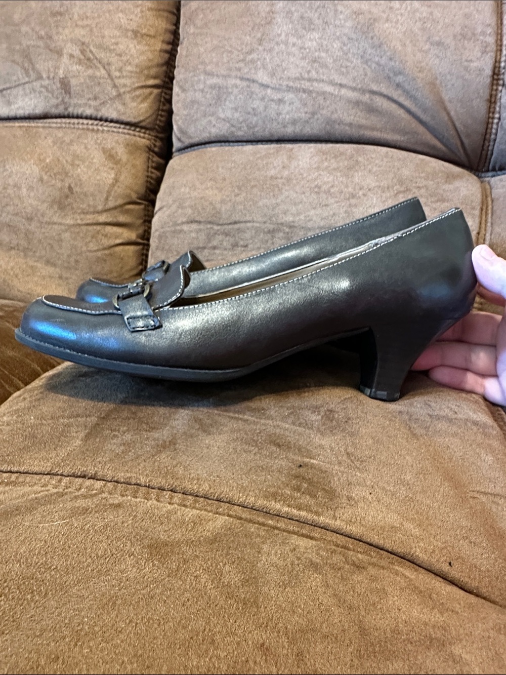 Classic Women's Low Heel Loafer in Dark Brown